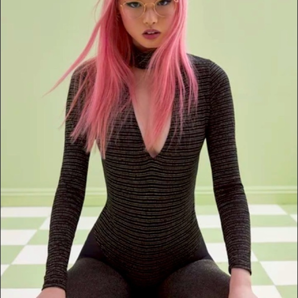 For Love and Lemons striped Bodysuit